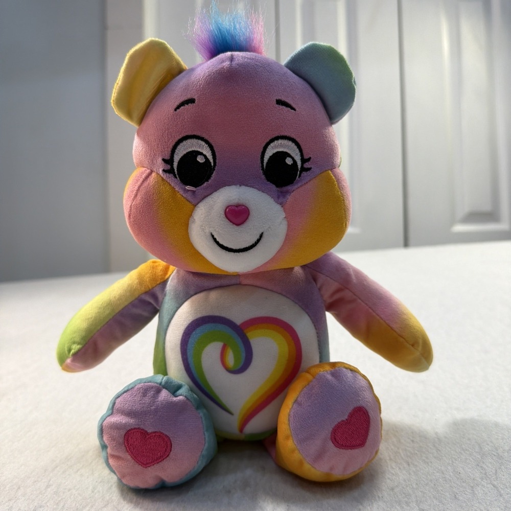 Care Bears‎ Togetherness Bear Plush Stuffed Animal Rainbow Teddy Basic Fun 10"